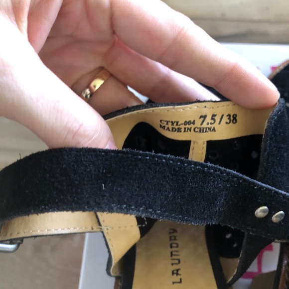 Peep toe block heel mules with strap - Picture 3 of 5